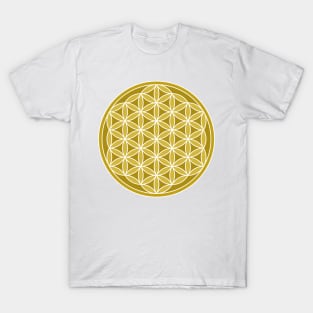 Flower of Life Golds & White T-Shirt